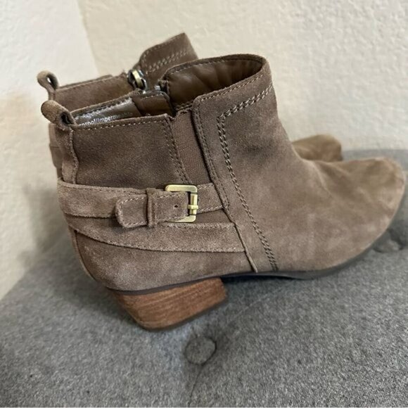 Blondo Idra Waterproof Ankle Booties Womens Size 8.5 Brown Suede Leather Zip - Picture 4 of 10